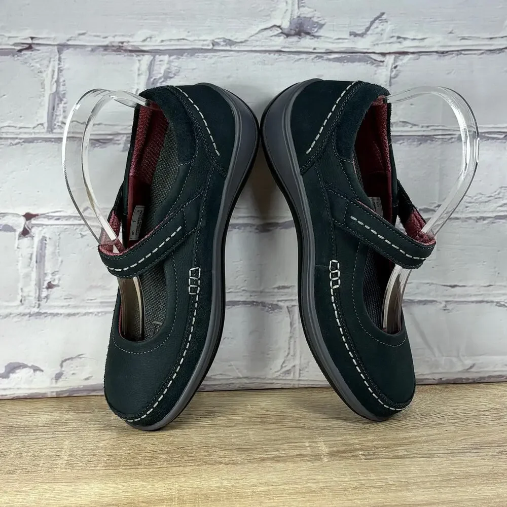 Orthofeet Athens 863 Navy Blue Mary Jane Shoes Women's 7 B Slip On Comfort